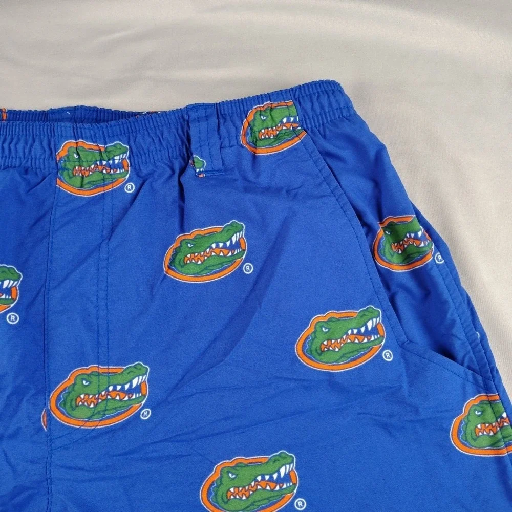 Columbia PFG Mens Medium Florida Gators Swim Trunks Blue NCAA Gator Logo Shorts